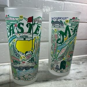 Frosted Masters Tournament Souvenir Glasses - Multicolor